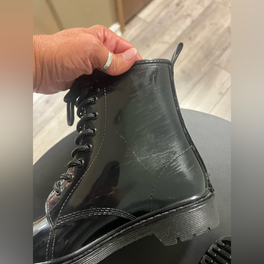 MICHAEL KORS Tavie Logo Tape Lace-Up Rain Combat Boot Fall Winter Outdoor - Picture 7 of 10